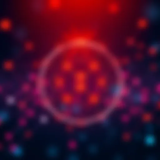 A digital representation of Cardano's symbol with interconnected nodes, signifying decentralization and democracy in finance.