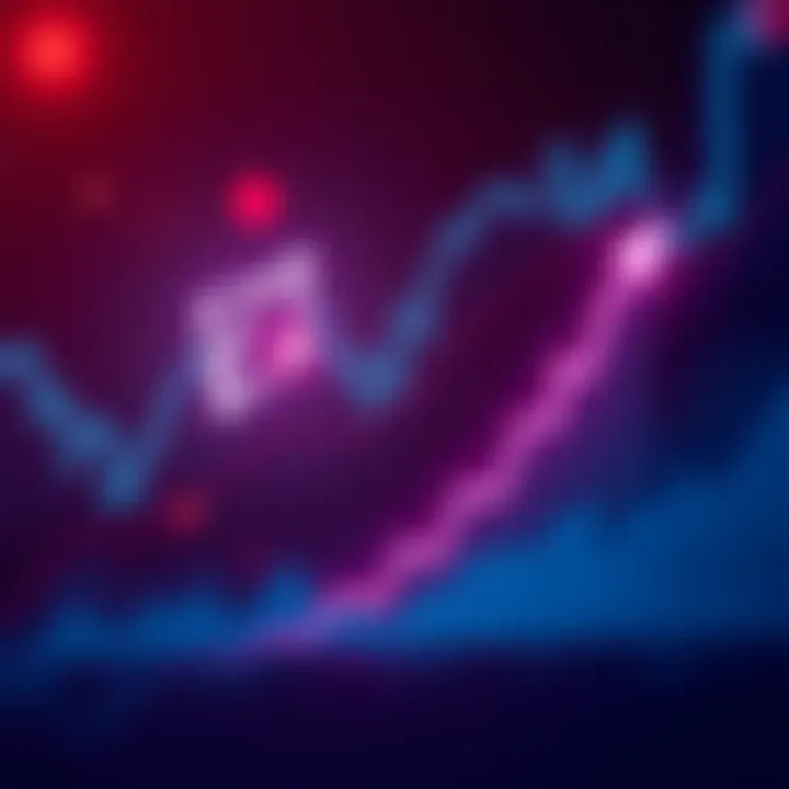 Cardano logo with a graph showing decline Cardano logo next to a downward trending graph, symbolizing its struggle in the cryptocurrency market