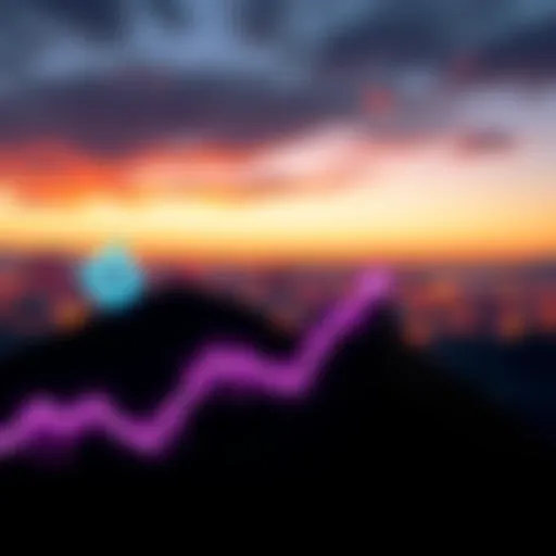 Cardano logo with a downward trend graph, symbolizing recent challenges in governance and market position.