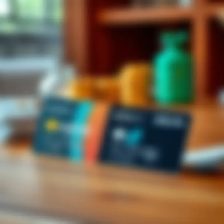 Two cash back cards, Curve and Etoro, placed on a wooden table with money in the background