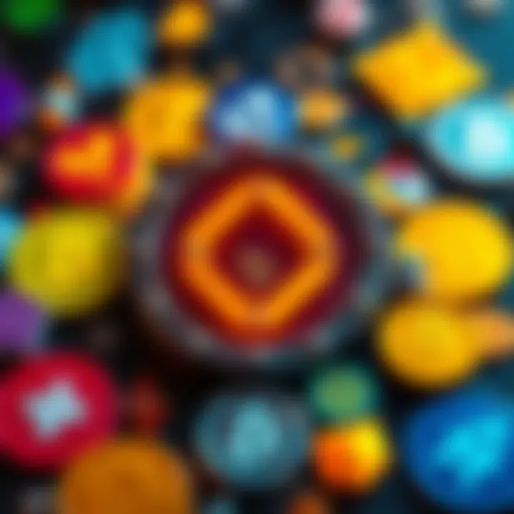 A Chainlink logo surrounded by various cryptocurrency symbols, representing its role in the crypto industry.
