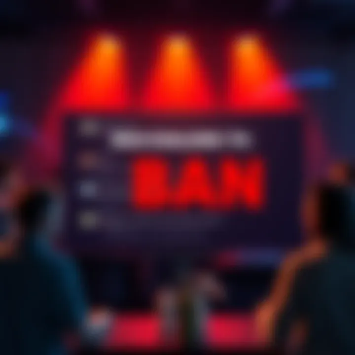 A bold newcomer posts a challenge on a forum, inviting moderators to ban them. The screen shows a lively discussion with comments from various people.