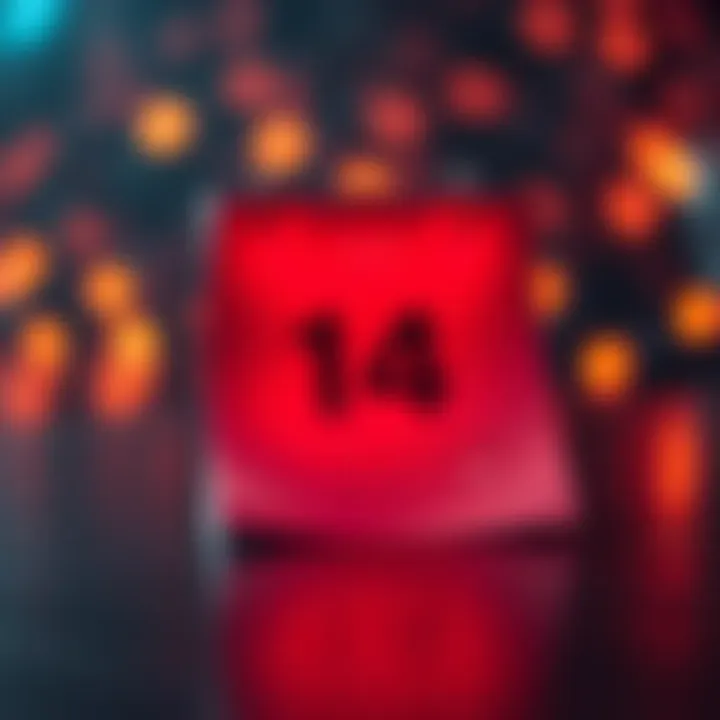A calendar page flipping from July 14th to an endless loop symbolizing forever