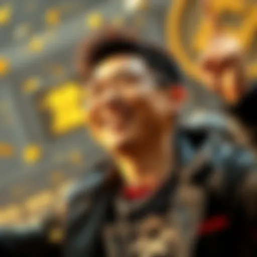 Changpeng Zhao, founder of Binance, looking pleased with his recent financial success, showing confidence and determination.