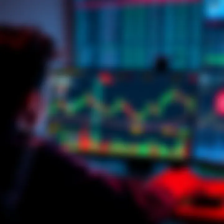 A person analyzing memecoin charts and community messages on a computer, showing financial data and community engagement.