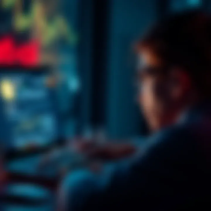 A person looking at their laptop screen with a Bitcoin wallet open, contemplating whether to sell or keep their cryptocurrency.