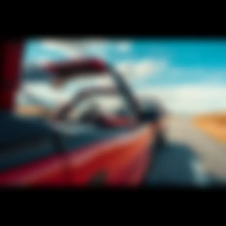 Chinese AE86 test drive A red Chinese AE86 being test-driven on an open road with a scenic background
