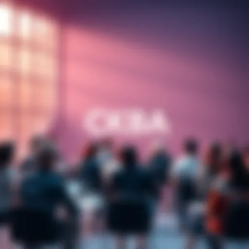 A logo representing the Common Knowledge Base Association alongside people engaging in a discussion about the CKB ecosystem