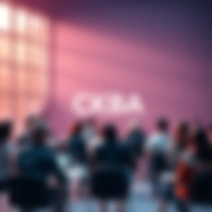 A logo representing the Common Knowledge Base Association alongside people engaging in a discussion about the CKB ecosystem