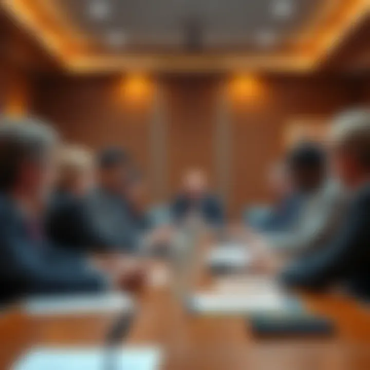 Group of analysts discussing the CLARITY Act in a meeting room, showing uncertainty on their faces