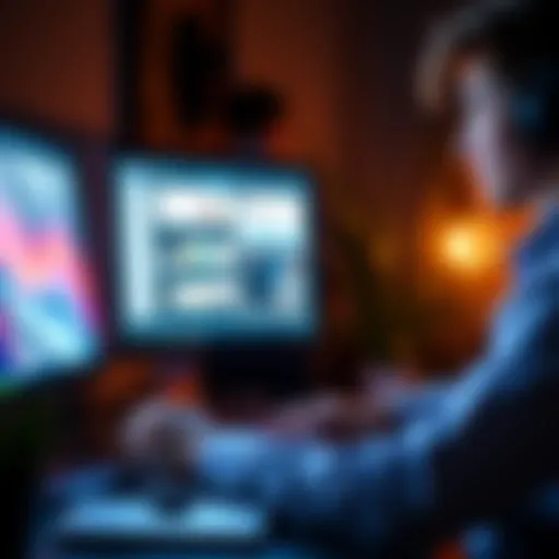 A person using a computer to edit content on a website, showcasing a user-friendly interface.