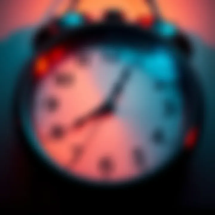 A close-up of a clock with hands moving slowly, symbolizing altered time perception in emotional situations