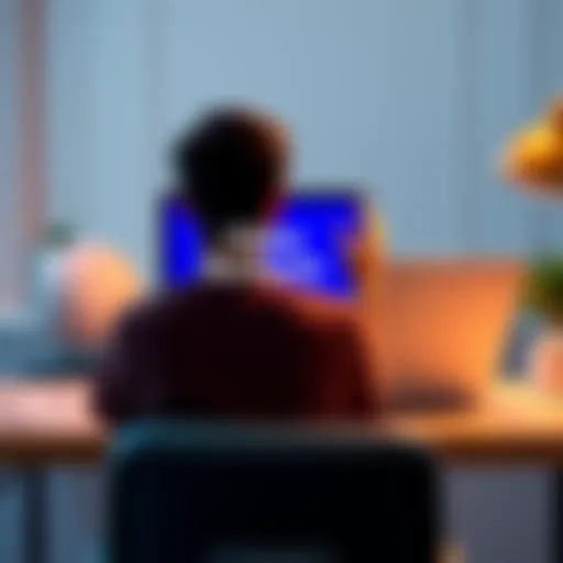 A person sitting at a desk, looking at a laptop with 'Close Account' on the screen, showing a sense of relief.