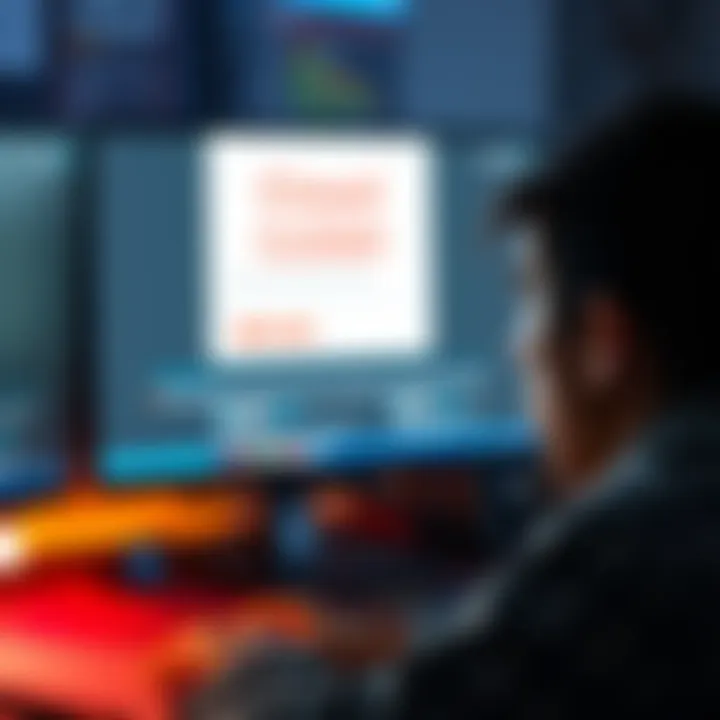 A person looking frustrated at their computer screen with a closed account notification visible