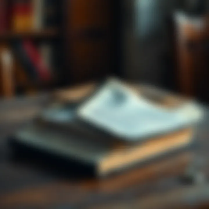 A closed book with a slightly crumpled cover resting on a wooden table, symbolizing an ending and the unknown future ahead.