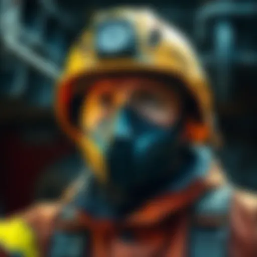 A coal miner wearing a helmet and mask, showing concern for health amidst rising black lung disease cases.