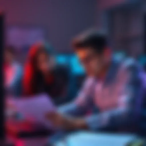 Frustrated users looking at tax documents with error messages on a computer screen