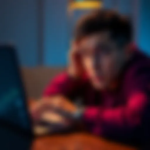 A person looking worried while checking their Coinbase account, with a missing balances screen visible on a laptop.