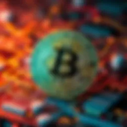 Graphic showing a digital representation of Bitcoin with a warning symbol about security flaws related to ColdCard devices