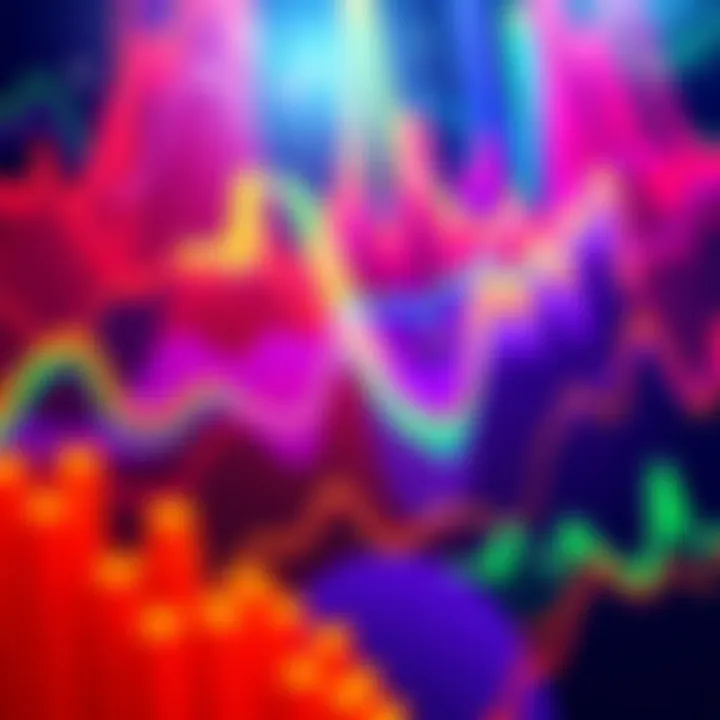 A display of vibrant graph designs created by graph magicians, showcasing various data visualizations in an artistic style.