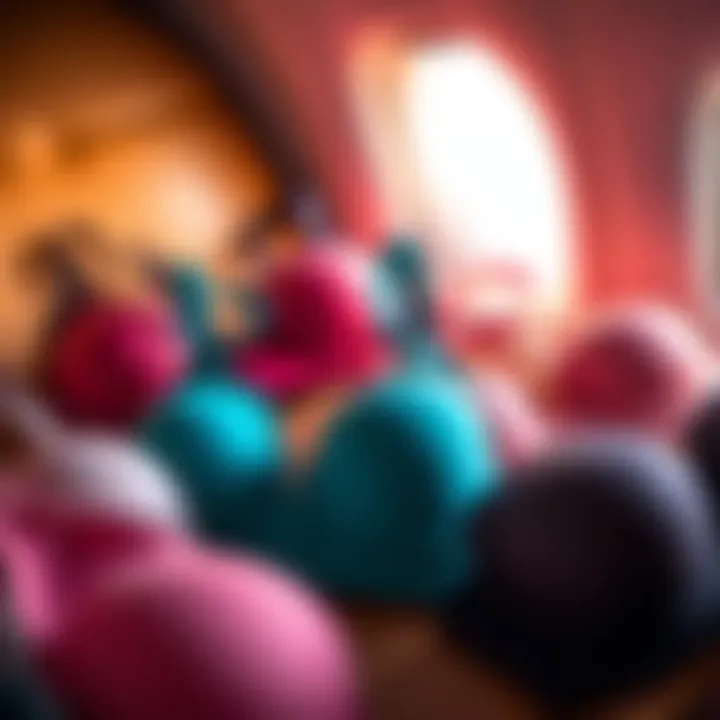 An assortment of bras designed for comfort during travel, showcasing soft fabrics and wireless designs suited for long flights.