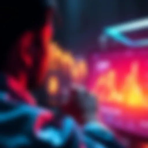 A person looking at a computer screen displaying Hedera's blockchain details, symbolizing dedication and focus