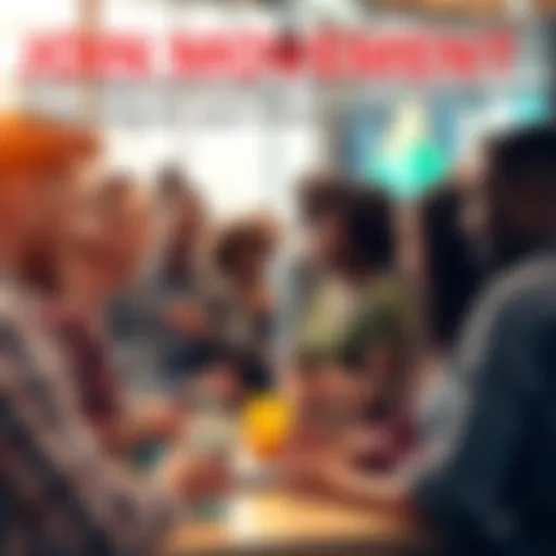 Diverse group of people discussing ideas for community growth and collaboration