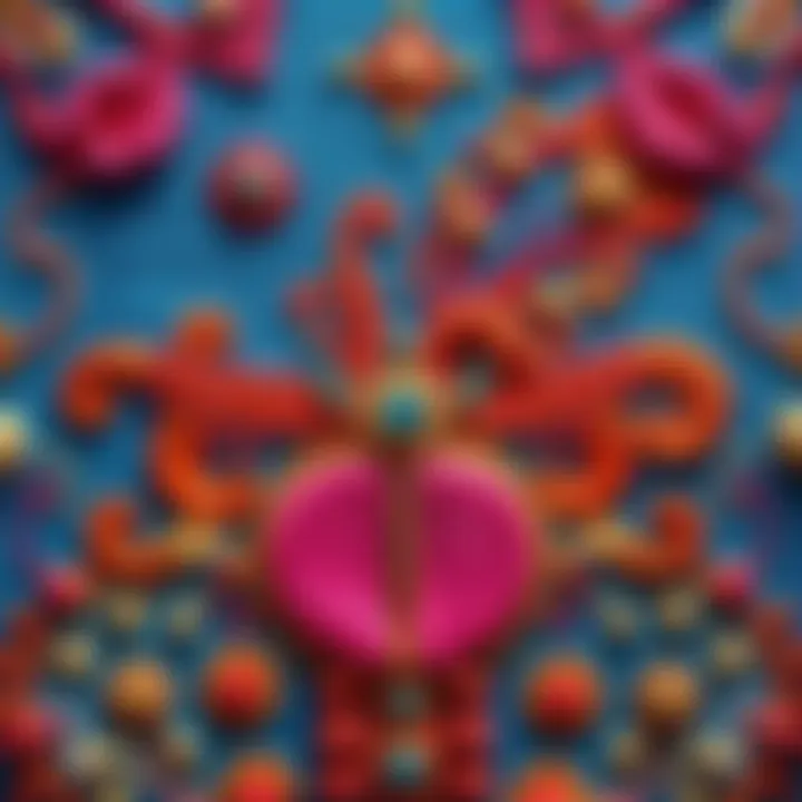 Completed Venetian Opulence Embroidery A beautifully finished embroidered piece depicting the Venetian Opulence design with colorful threads and intricate patterns.
