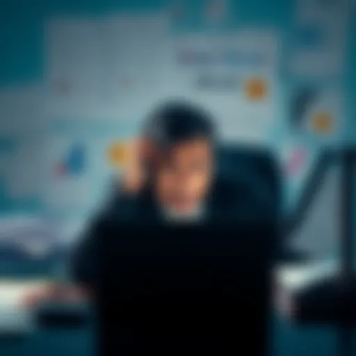 A person looks frustrated while trying to buy Bitcoin on a laptop, surrounded by paperwork and security checks.