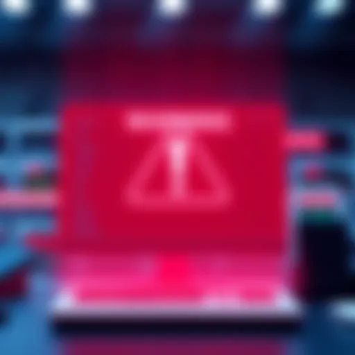 Alert sign with a computer and a warning symbol, indicating potential phishing issues with Compound Finance frontend.