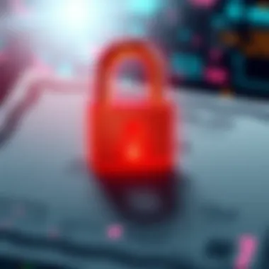 A graphic representation showing a broken lock symbol overlaid on a digital certificate, indicating a security threat to online safety.