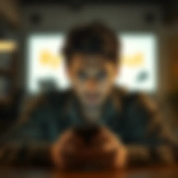 A worried person staring at their phone, showing frustration over financial matters