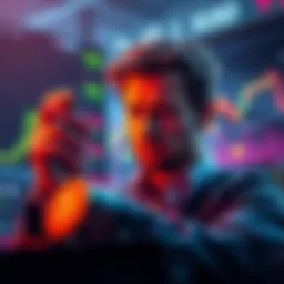 Concerns About XUSD Stablecoin A person analyzing charts and tokens representing XUSD, showing uncertainty about stablecoins and financial safety.