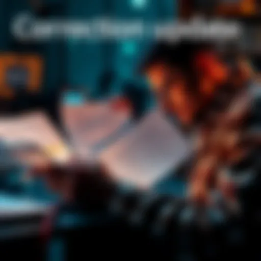 A person reviewing documents with highlighted text and notes to clarify important information