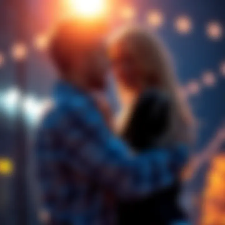 A happy couple hugging tightly, surrounded by soft lighting, symbolizing deep emotional connection and love.