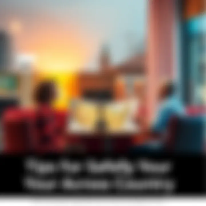 A couple sitting at a table with a map and laptop, debating how to safely transport a metal key during their cross-country move.