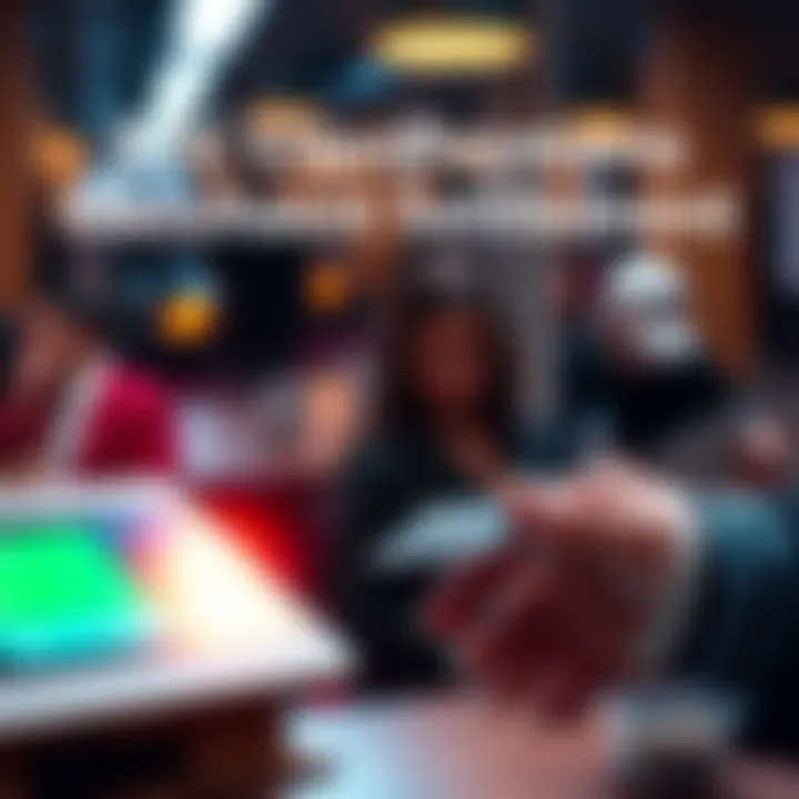 A digital payment interface showing BTC liquidity transforming into instant USDC payments for merchants.