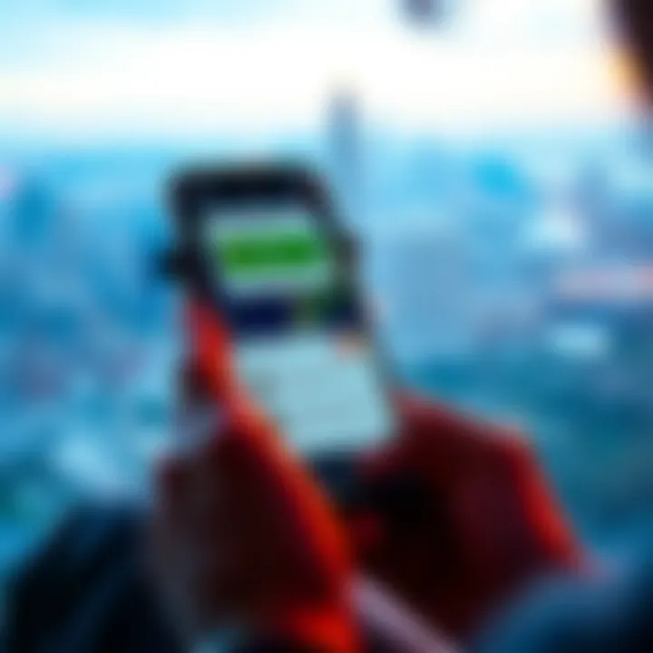 A person using the Credit Karma app on a smartphone while watching shorter ads in Atlas Earth