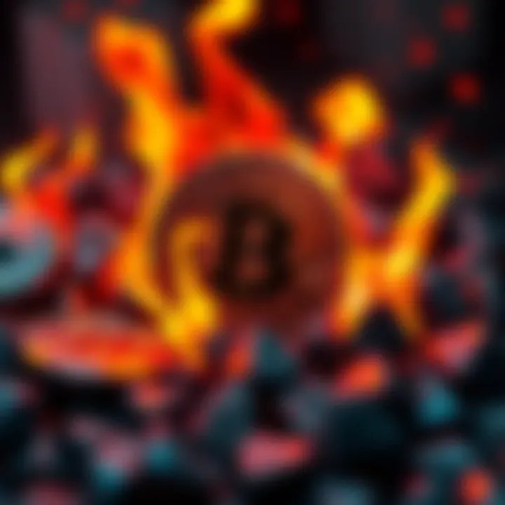 A visual representation of CRO coins burning, symbolizing reduced supply as alt season approaches.