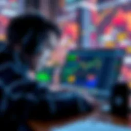 A person closely examining cryptocurrency charts on a laptop, showing various price trends and market fluctuations.