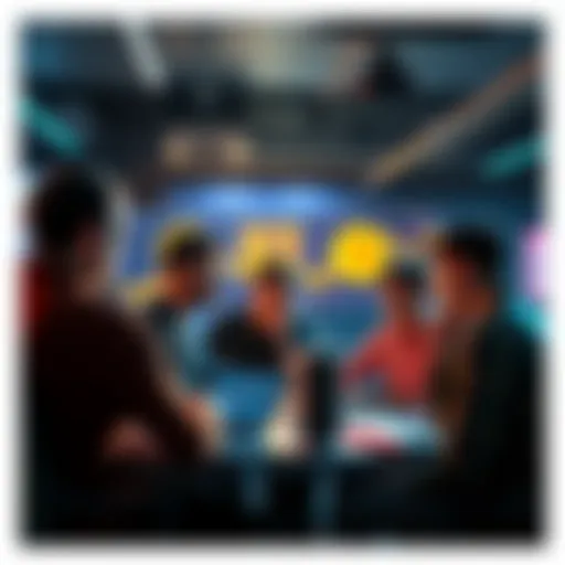 Group of people engaged in a vibrant discussion about cryptocurrency technology and coding in a forum