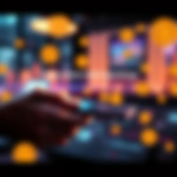 A person using a Ledger device to spend cryptocurrency directly without transferring to an exchange, with digital currency icons around.