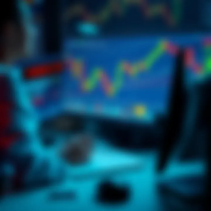 A financial professional analyzes trading fees and 1099DA forms on a computer screen with cryptocurrency graphs in the background.