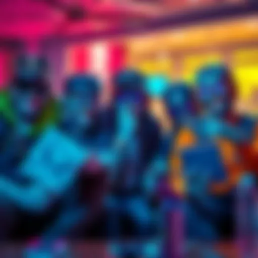 A group of crypto bros laughing and sharing funny memes about market changes