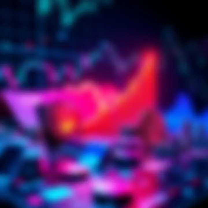 A graphic showing the growth of crypto cards with financial symbols and a rising chart.