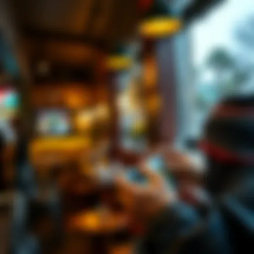 A person making a payment with their smartphone at a coffee shop using cryptocurrency for their drink