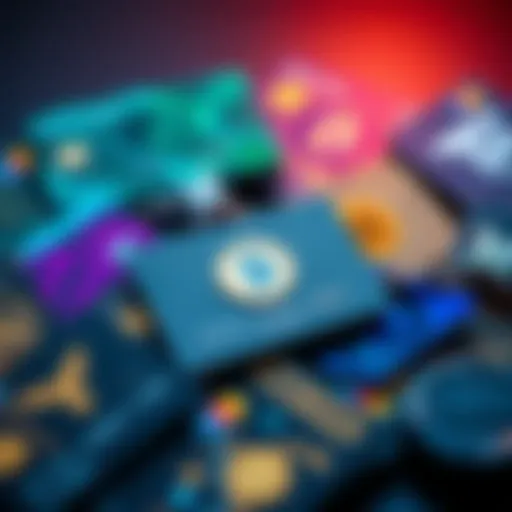 A collection of various crypto debit cards showcasing their designs, emphasizing privacy and security features.