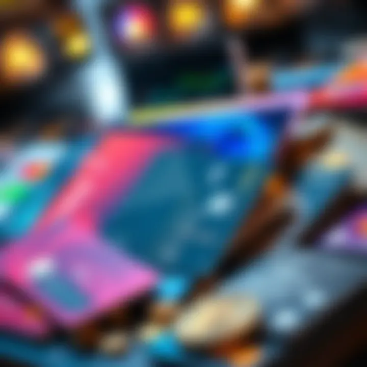 A collection of various crypto debit cards for USDC with virtual card options visible