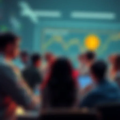 A group of people discussing cryptocurrency trends and warnings about scams on a digital forum.