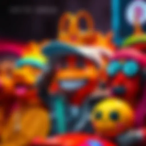 Colorful emojis representing the crypto community with a focus on a new emoji concept.